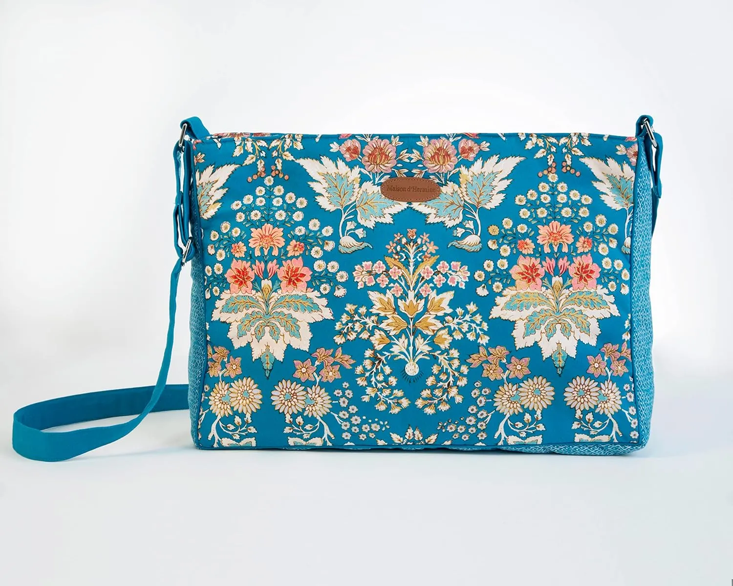 Maison d' Hermine Hand Bag Cotton Adjustable Shoulder Strap Cross Body Bag Tote purse with Zippered & Slip Pockets