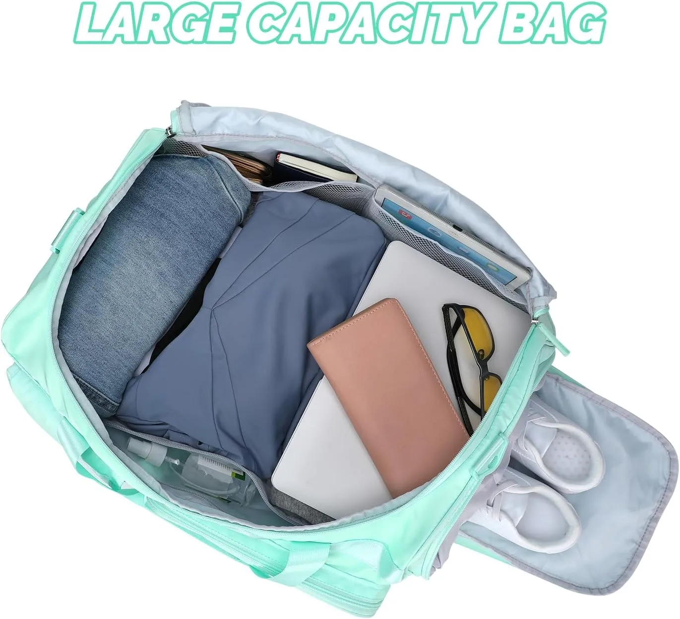 MAXTOP Travel Duffle Bag for Women Carry On Gym Bag Large Capacity Weekender Overnight Bag With Shoe Compartment,Gym Tote Bag with Dry and Wet Separation