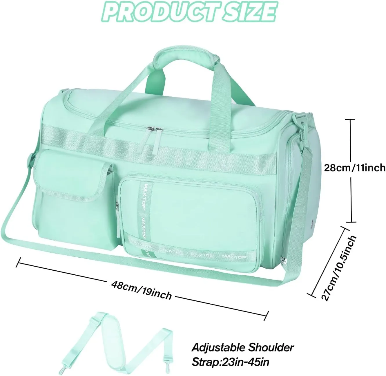 MAXTOP Travel Duffle Bag for Women Carry On Gym Bag Large Capacity Weekender Overnight Bag With Shoe Compartment,Gym Tote Bag with Dry and Wet Separation