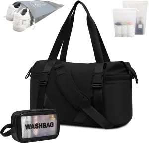 MAXTOP Women's Gym Yoga Duffle Bag with Shoe Pouch,Multi-Purpose Overnight Travel Bag for Gym,Work, Dance, Sports