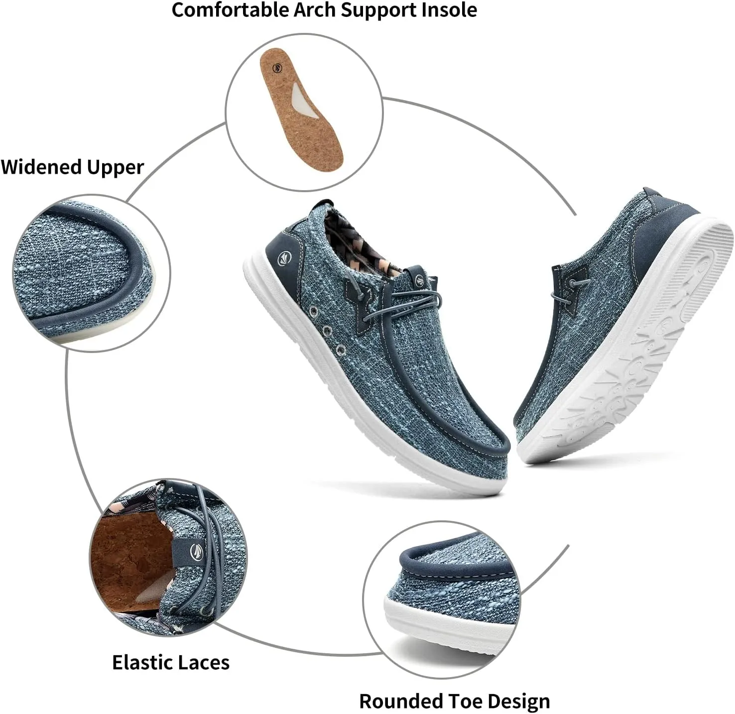 MEHOTO Men's Slip On Loafers | Arch Support Insole | Men's Shoes | Comfortable Light-Weight Mens Casual Loafers
