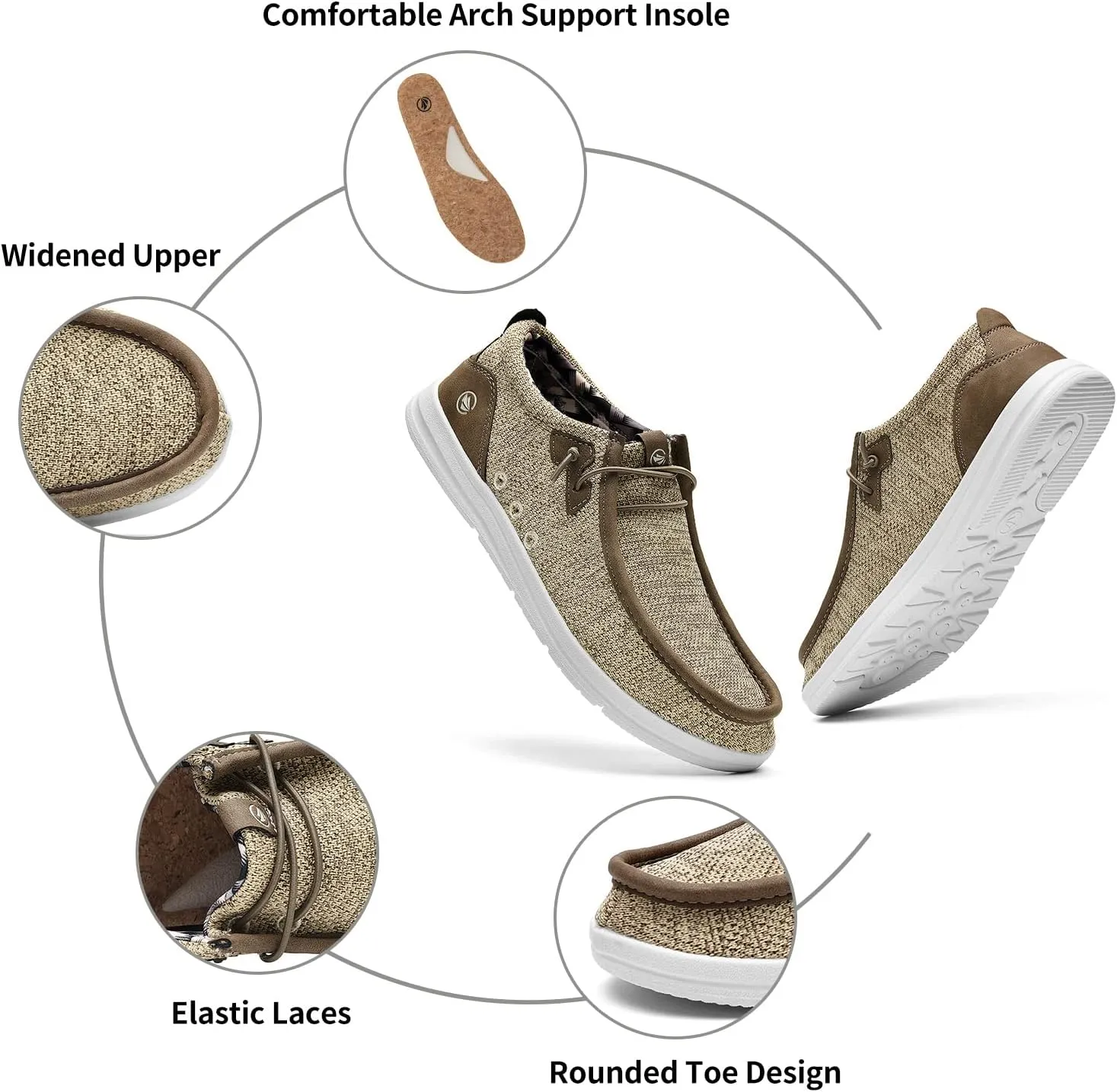 MEHOTO Men's Slip On Loafers | Arch Support Insole | Men's Shoes | Comfortable Light-Weight Mens Casual Loafers