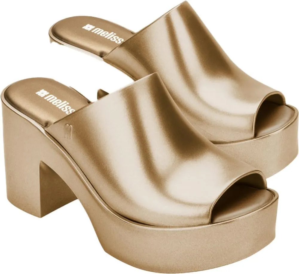 Melissa Mule Heel Collection - Fashion Sandal for Women - Iridescent Comfortable Mule Style - High-Shine Upper with Bubblegum Scent - Chic and Sophisticated