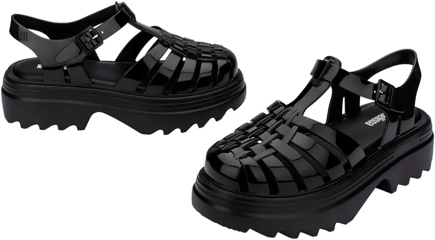 Melissa Possession Platform II Jelly Sandals for Women – Classic Fisherman-Style Chunky Platform with Adjustable Ankle Strap, Lightweight EVA Sole, and Non-Slip Traction