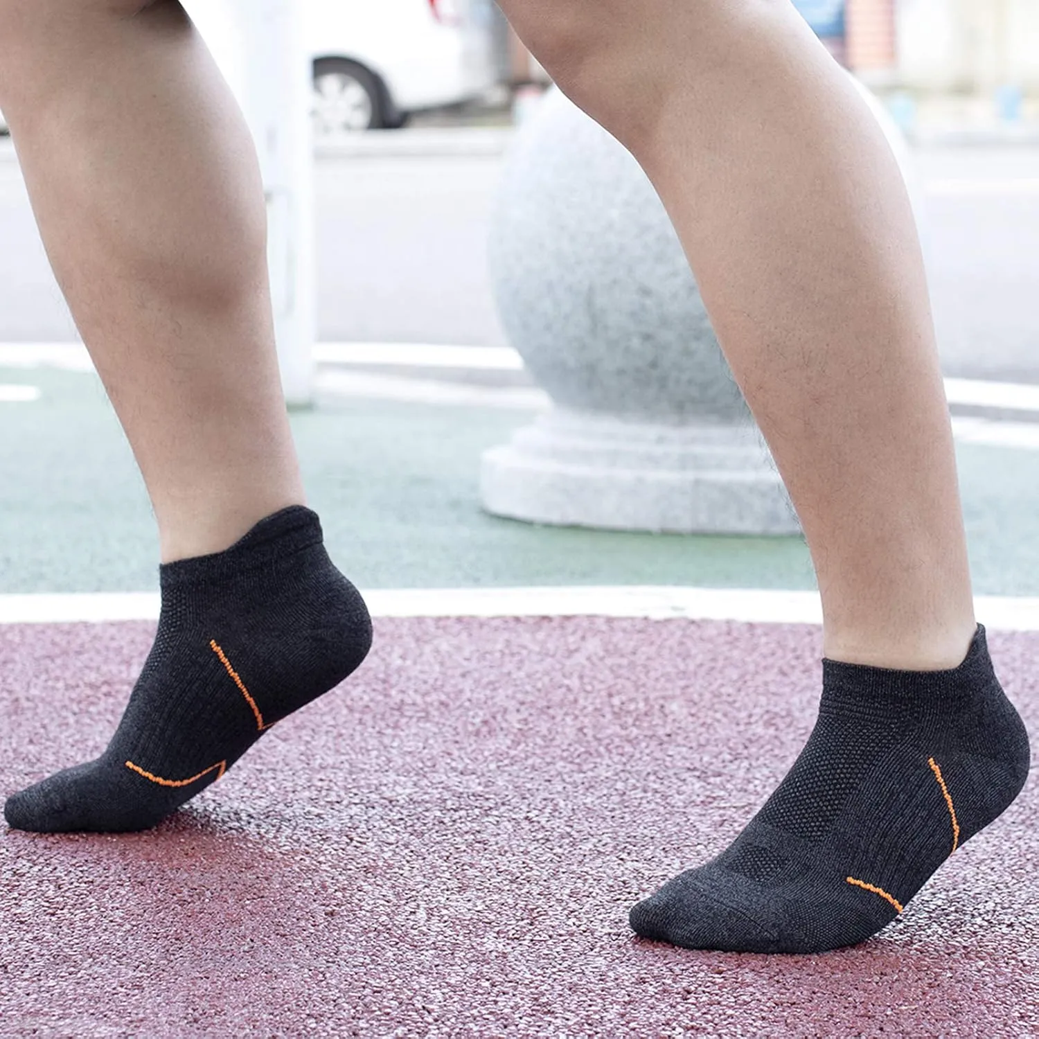 Men's Anti Stink Quick Dry Odor Resist Low-Cut Thin Compression Running Socks