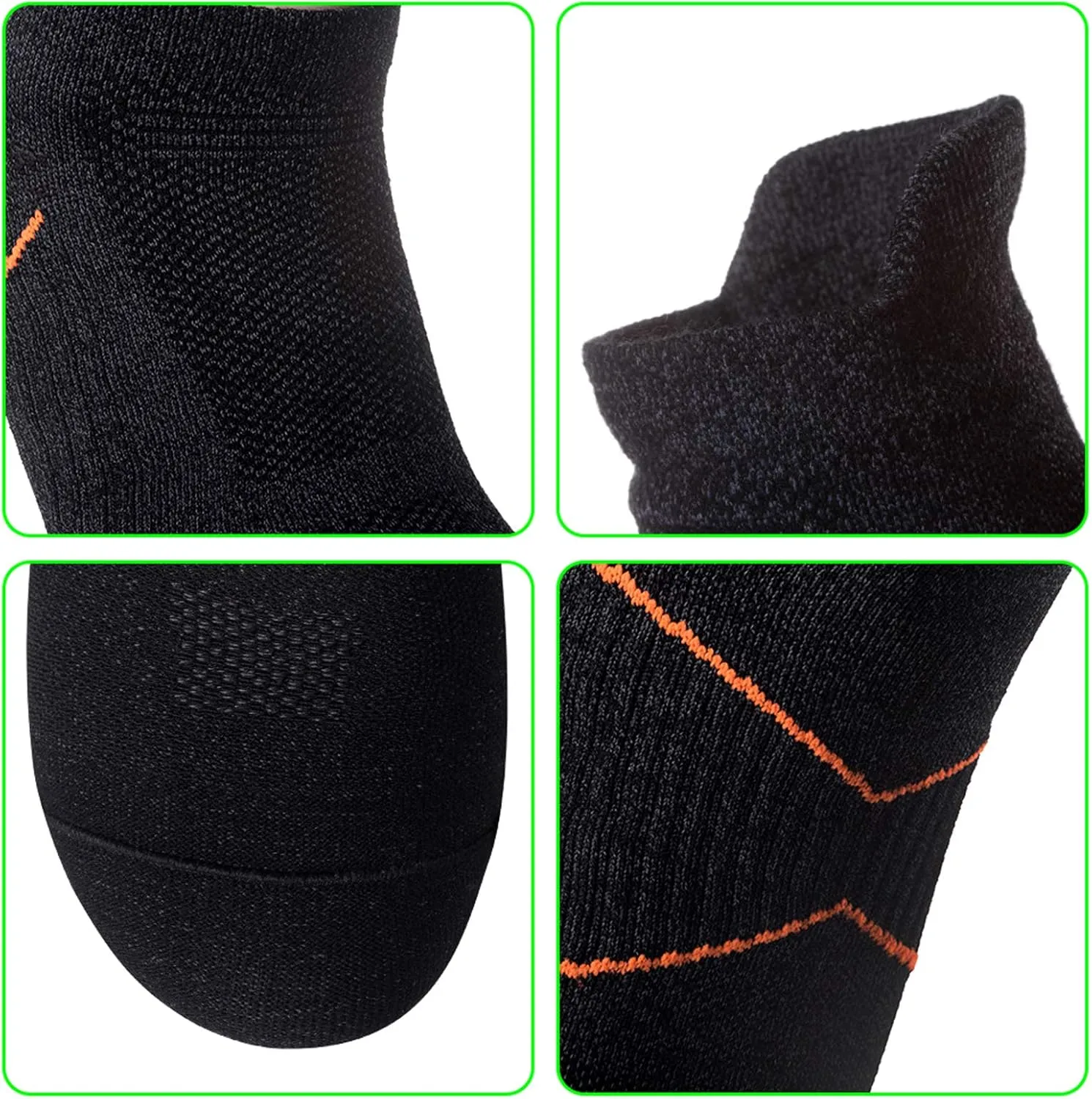 Men's Anti Stink Quick Dry Odor Resist Low-Cut Thin Compression Running Socks