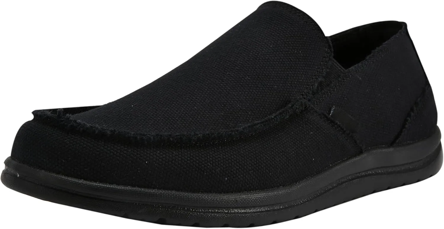 Mens Canvas Shoes Slip On Loafers Deck Shoes Walking Lightweight Causal Slip-ons