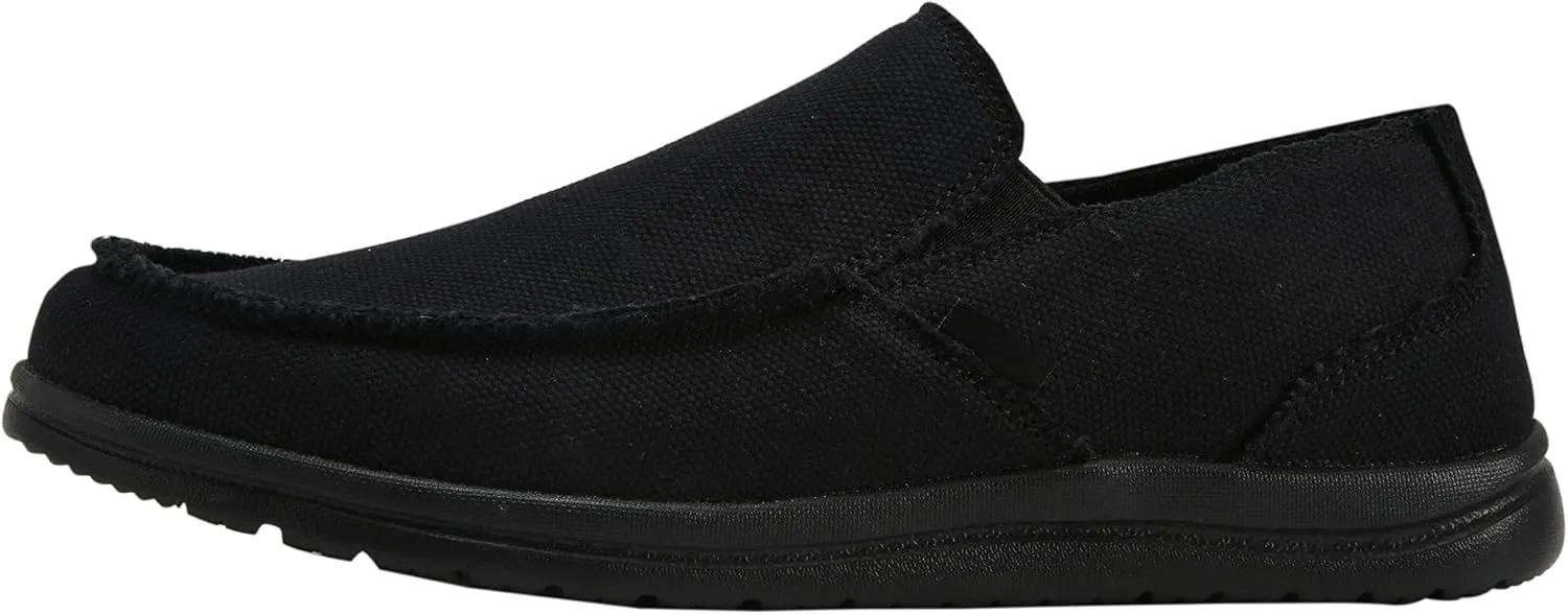 Mens Canvas Shoes Slip On Loafers Deck Shoes Walking Lightweight Causal Slip-ons