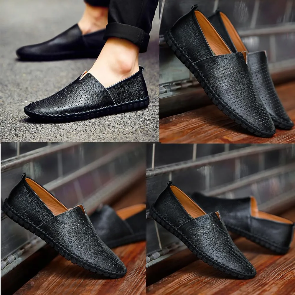 Men's Driving Loafers Leather Casual Slip On Shoes