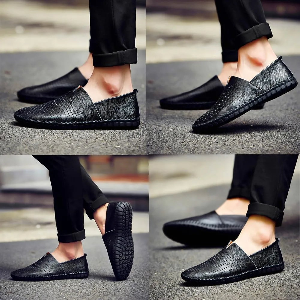 Men's Driving Loafers Leather Casual Slip On Shoes