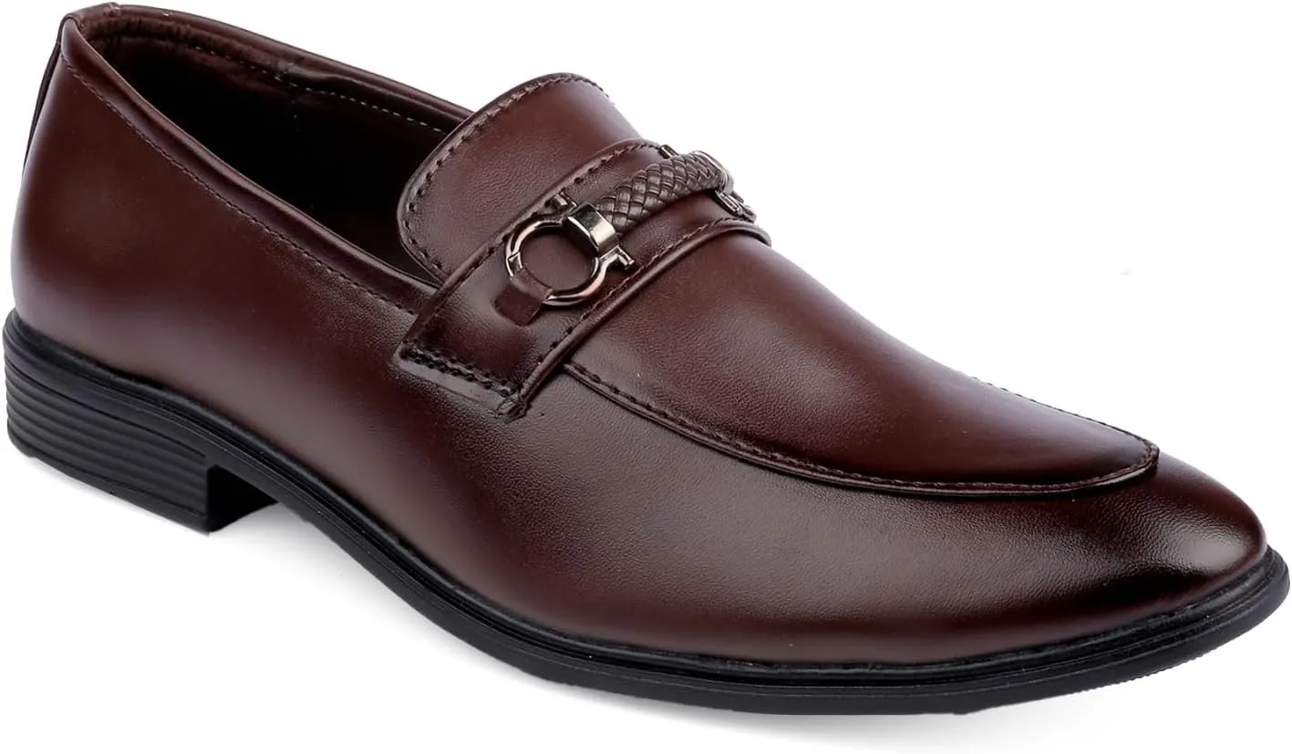 Men's Formal Dress Loafers Slip On Casual Shoes Black/Brown