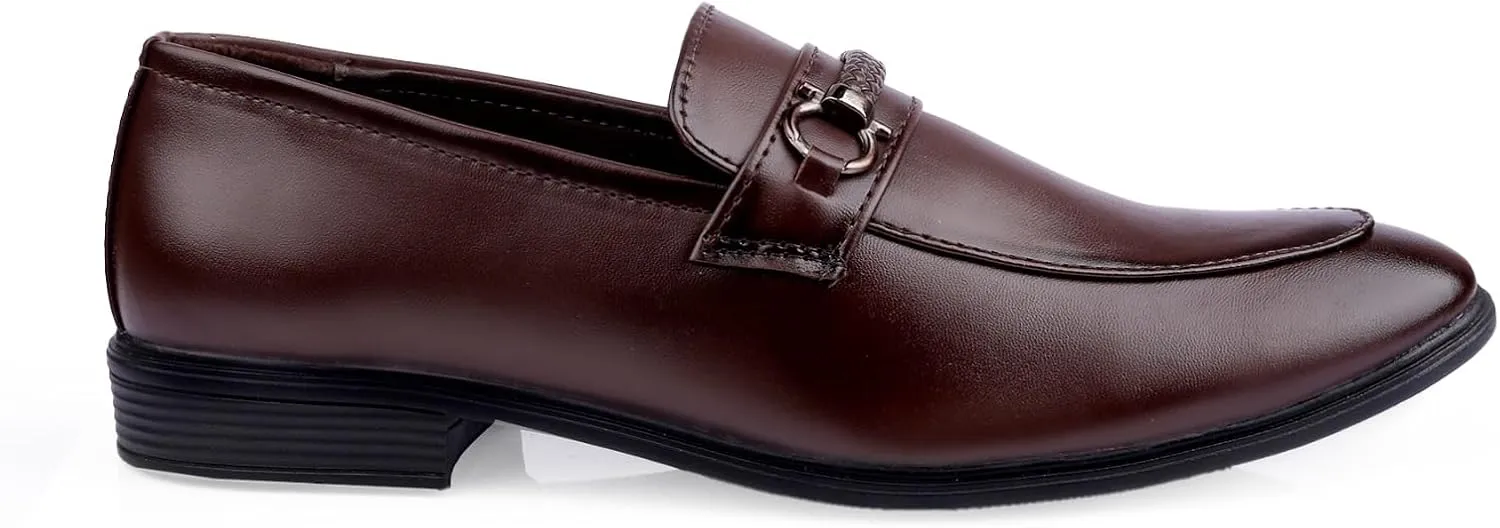 Men's Formal Dress Loafers Slip On Casual Shoes Black/Brown