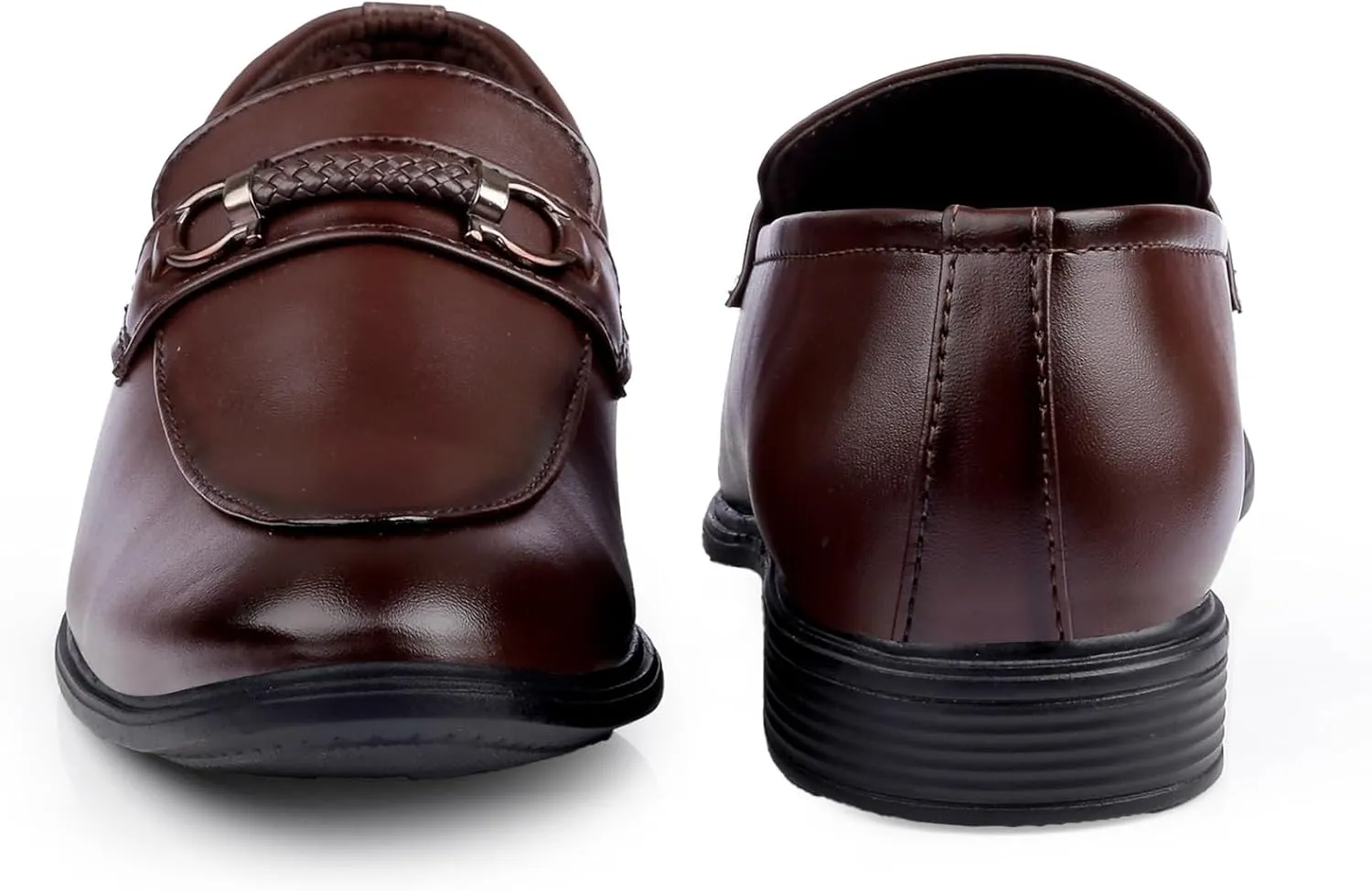 Men's Formal Dress Loafers Slip On Casual Shoes Black/Brown