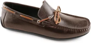Men's Genuine Leather Casual Slip on Tie-Bow Loafers