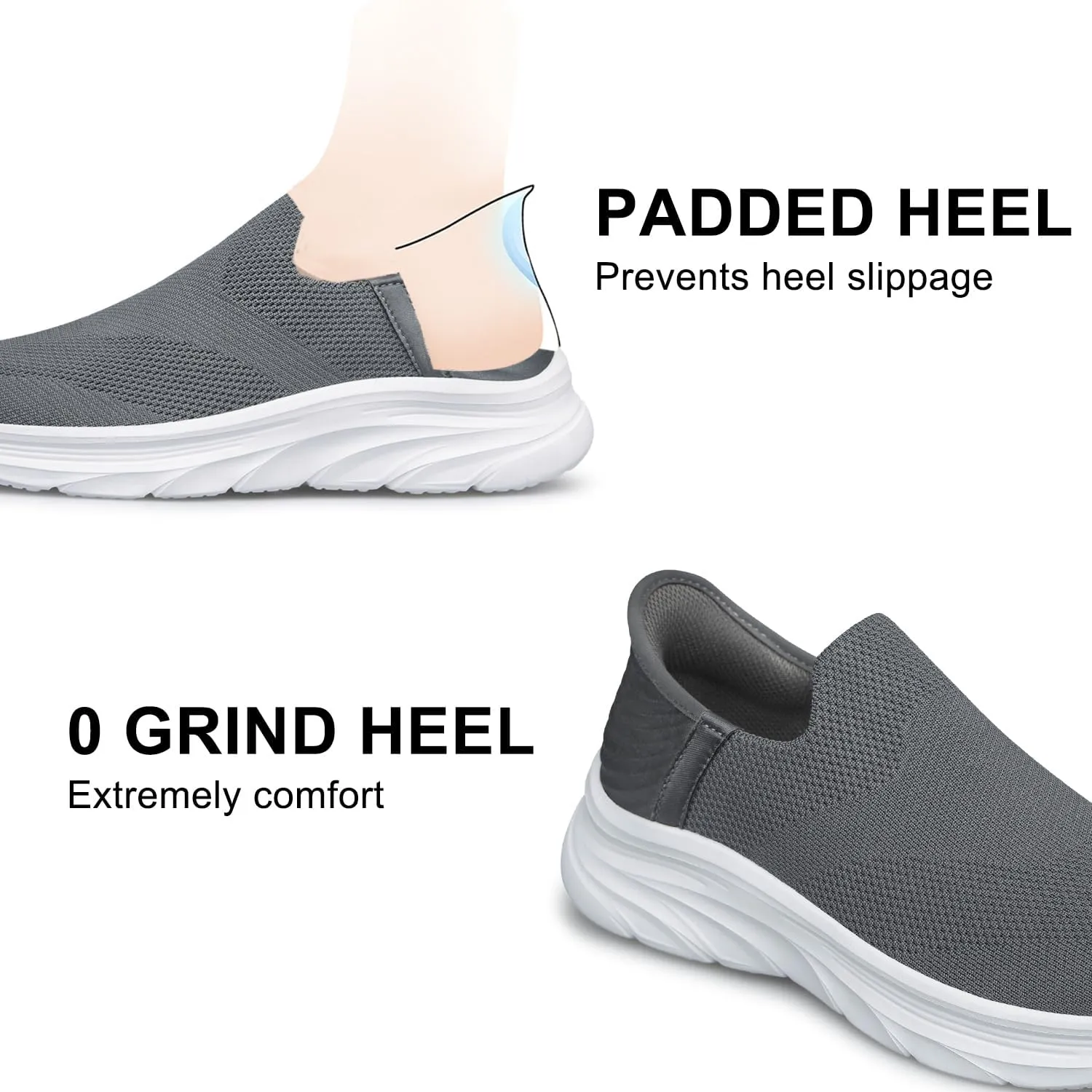 Men's Hands Free Slip on Walking Shoes Lightweight Comfortable Tennis Casual Non Slip Workout Sneakers Loafers