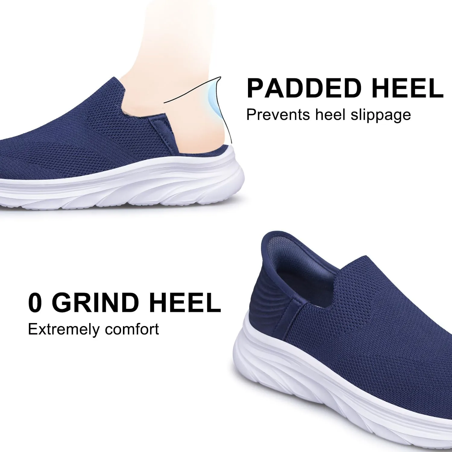 Men's Hands Free Slip on Walking Shoes Lightweight Comfortable Tennis Casual Non Slip Workout Sneakers Loafers