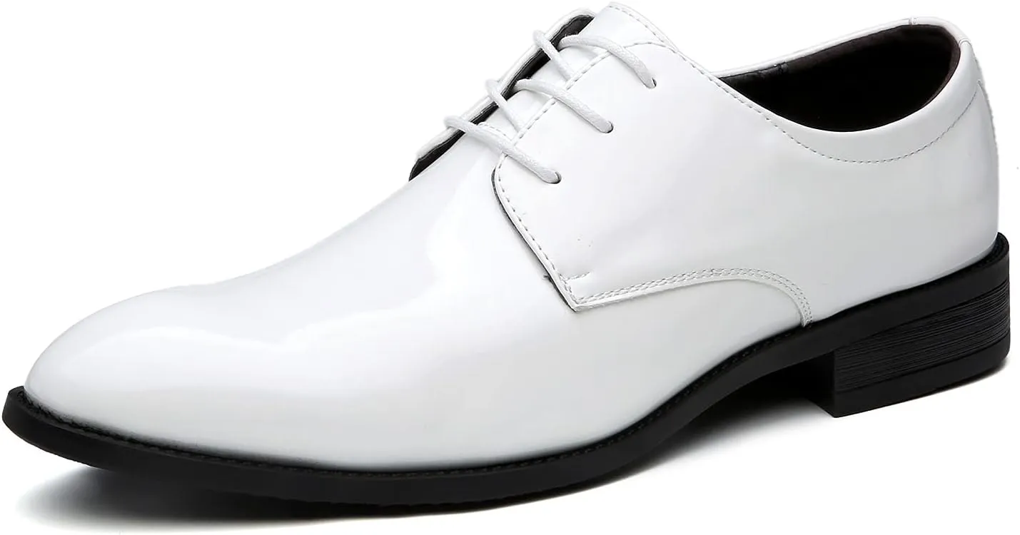 Men's Pointed-Toe Tuxedo Dress Shoes Casual Slip-on Loafer