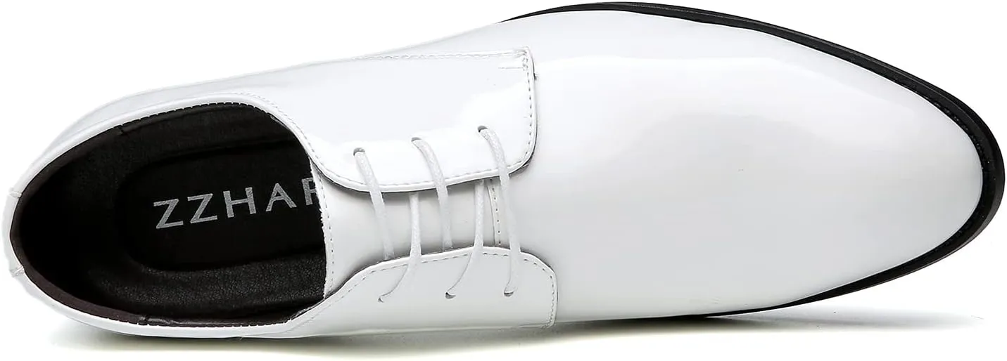 Men's Pointed-Toe Tuxedo Dress Shoes Casual Slip-on Loafer