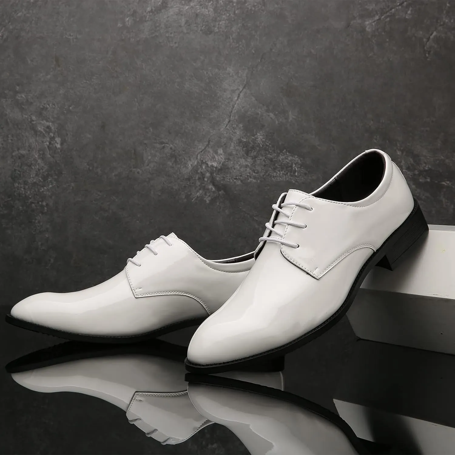 Men's Pointed-Toe Tuxedo Dress Shoes Casual Slip-on Loafer