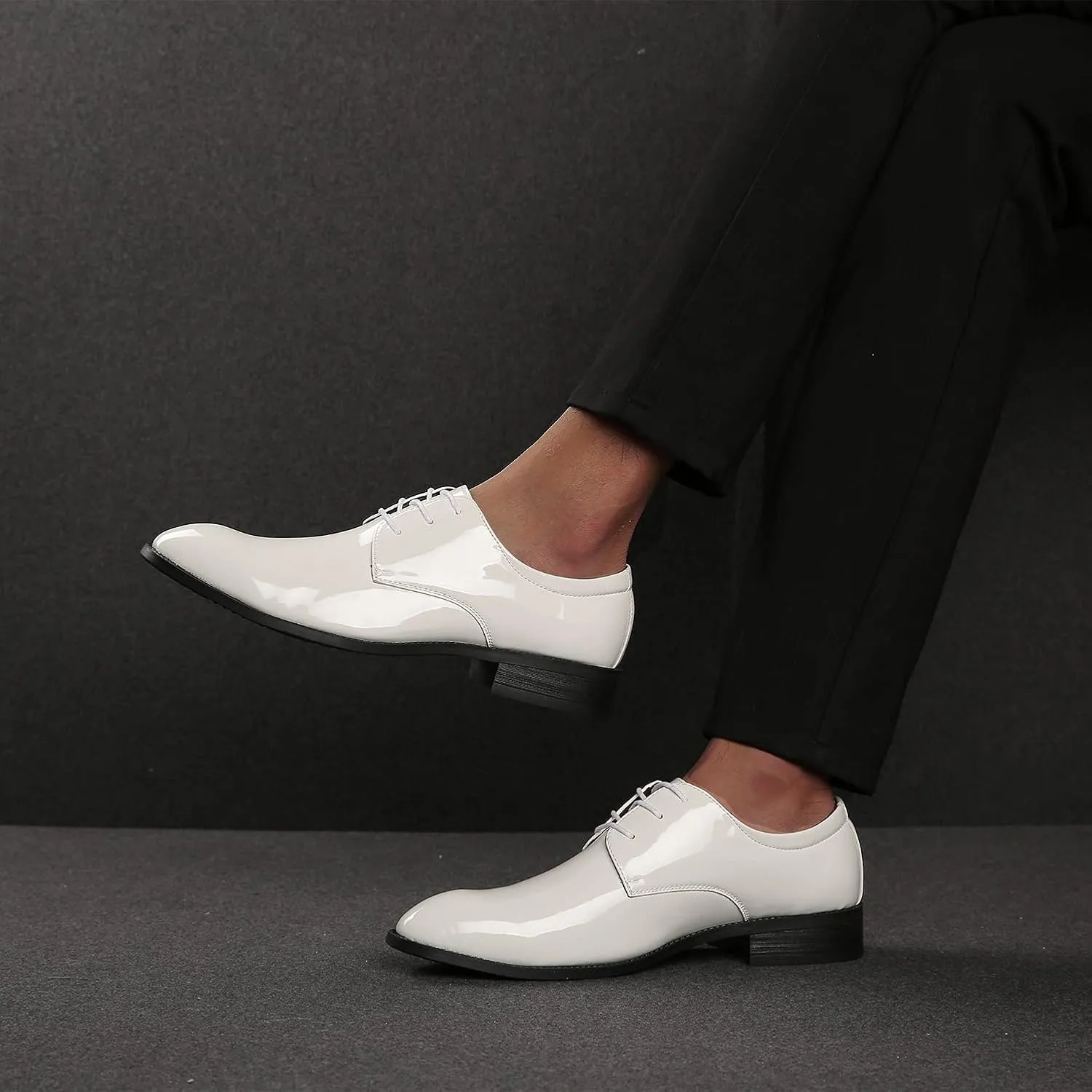 Men's Pointed-Toe Tuxedo Dress Shoes Casual Slip-on Loafer