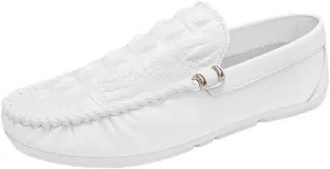 Men's Round Toe Crocodile Print Loafers - Lightweight, Anti-Slip, Flexible Slip-On Shoes for Party & Casual Wear