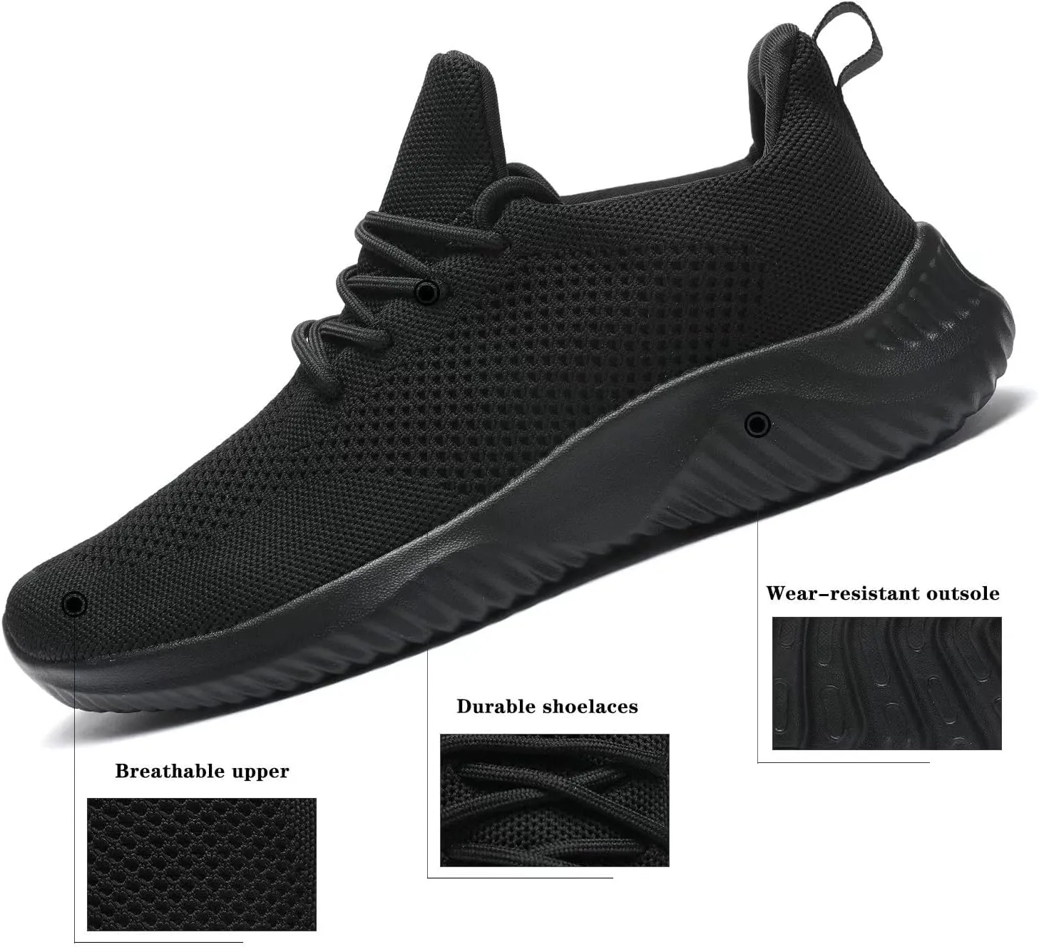 Men's Slip on Walking Shoes Ultra Light Breathable Non Slip Running Shoes Casual Fashion Sneakers Mesh Workout Sports