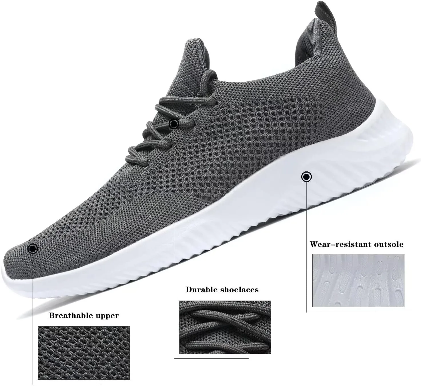Men's Slip on Walking Shoes Ultra Light Breathable Non Slip Running Shoes Casual Fashion Sneakers Mesh Workout Sports