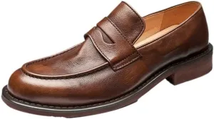 Men's Trendy Solid Slip On Loafer Shoes Slip-ins Working Dress Casual Outdoor Lightweight Cushioning