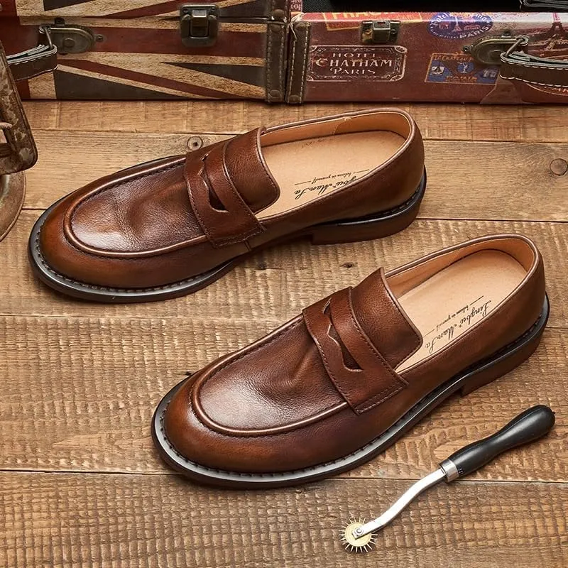 Men's Trendy Solid Slip On Loafer Shoes Slip-ins Working Dress Casual Outdoor Lightweight Cushioning