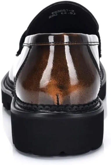 Men's Vintage Flower Dress Loafers Slip On Shoes Fashion Slip-On Leather Shoes Lightweight Comfortable Thick-Soled Formal Shoes