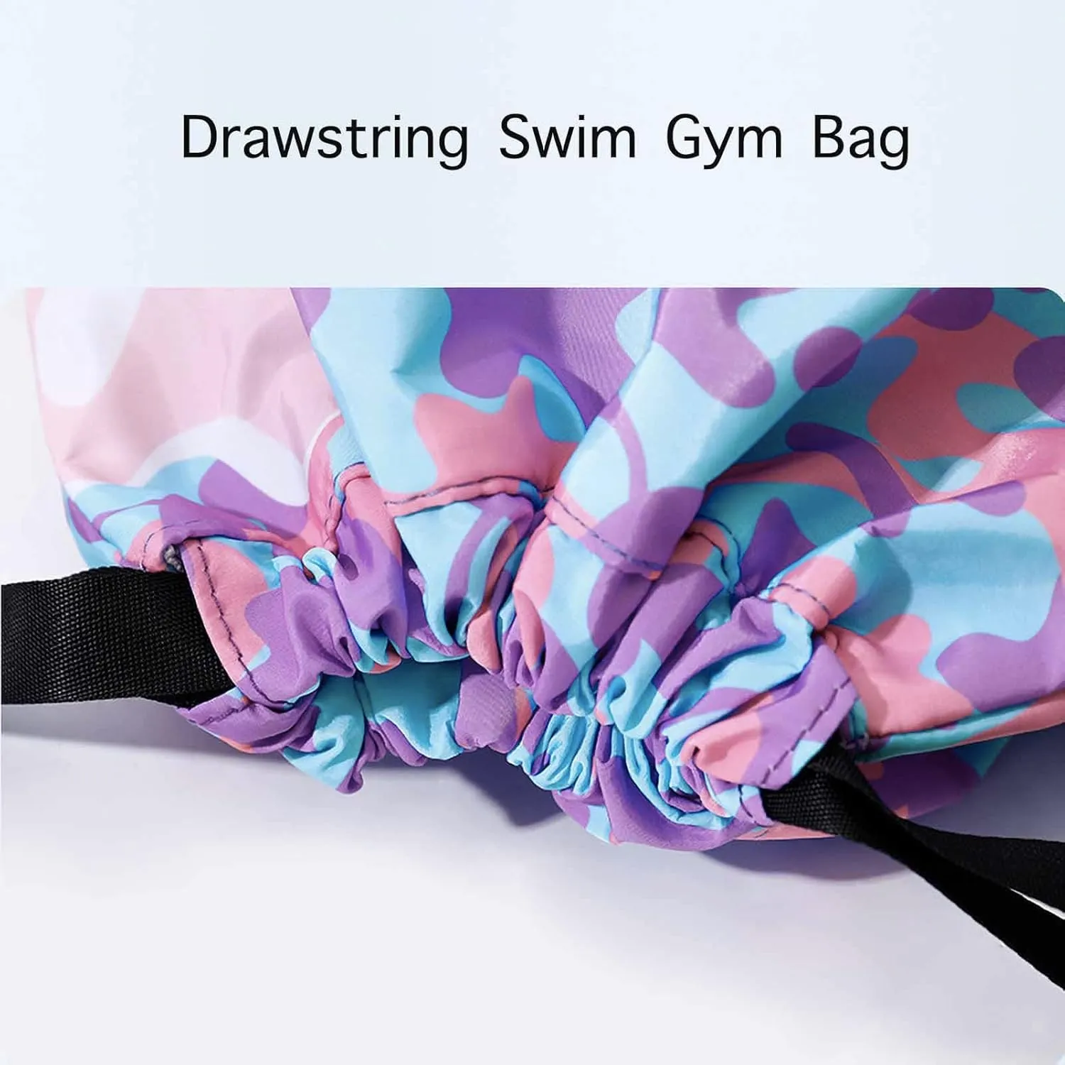 Mermaid Waterproof Beach Gym Backpack Mermaid Drawstring Swim Bag for Women Men Draw String Bags for Swimmers Dance Yoga Camp Dry Wet Separated Swimming Bag With Shoe Compartment
