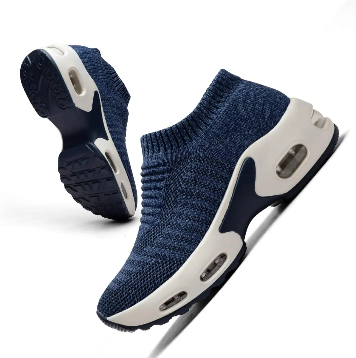 Mesh Sneakers for Women - Non Slip, Slip On, Sock Sneakers - Light Weight, Air Cushion Running, Work Shoes