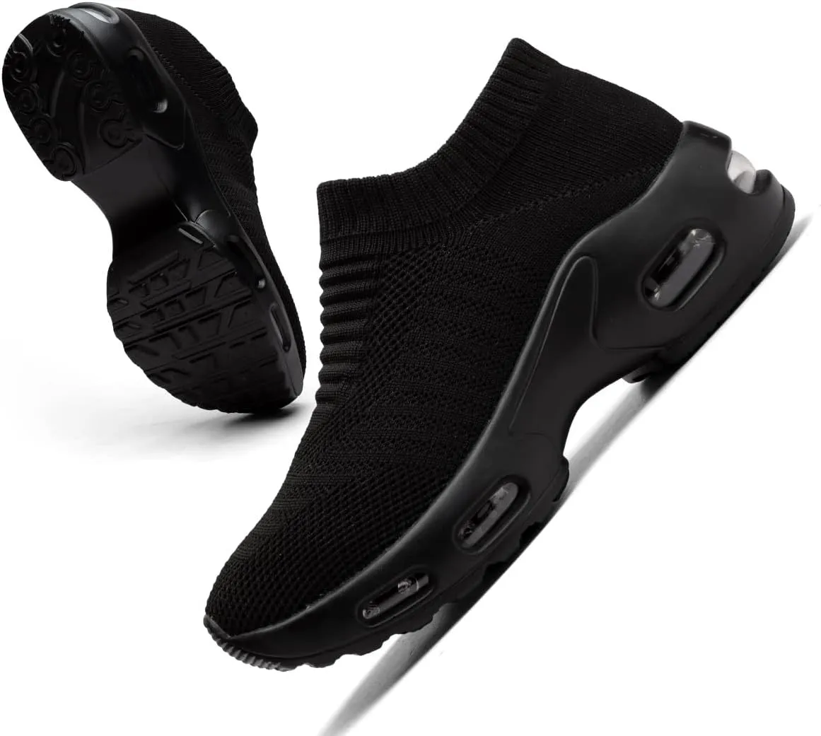 Mesh Sneakers for Women - Non Slip, Slip On, Sock Sneakers - Light Weight, Air Cushion Running, Work Shoes