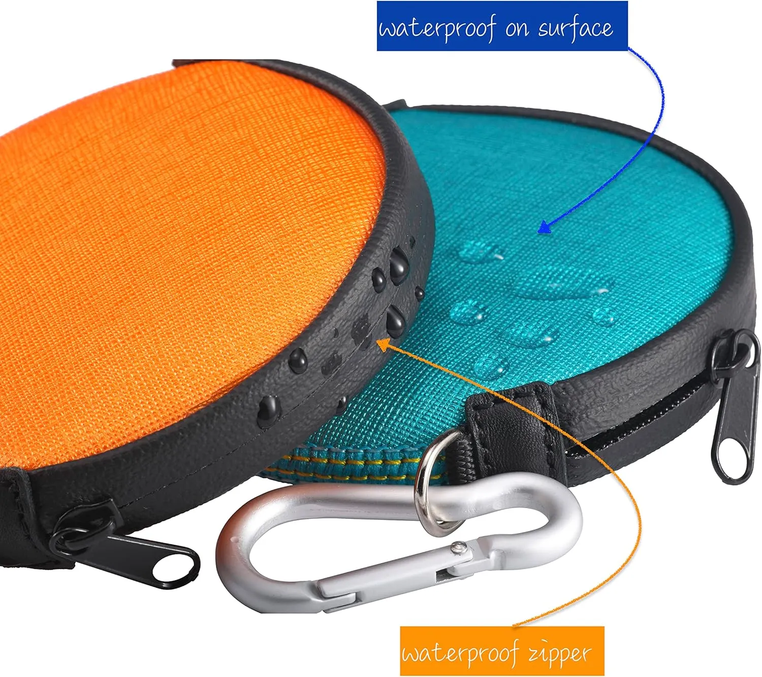 Mini Round Coin Purse with Clip on, Lightweight Waterproof Zipper Pouch for Earbuds, Keys, Coins, Compact Travel Storage Case for Women & Men [ Gold ]