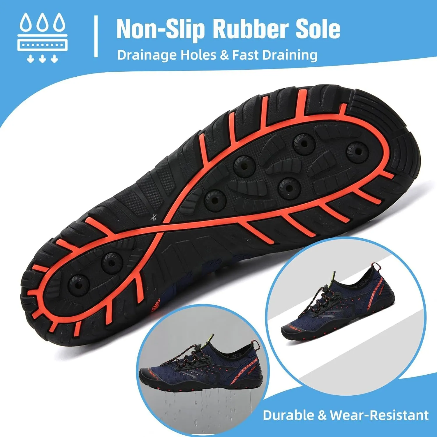 Mishansha Water Shoes for Women Men Barefoot Beach Shoe Quick Dry Aqua Swim Socks for Surfing Yoga Size 4.5-15 Women/3-13.5 Men