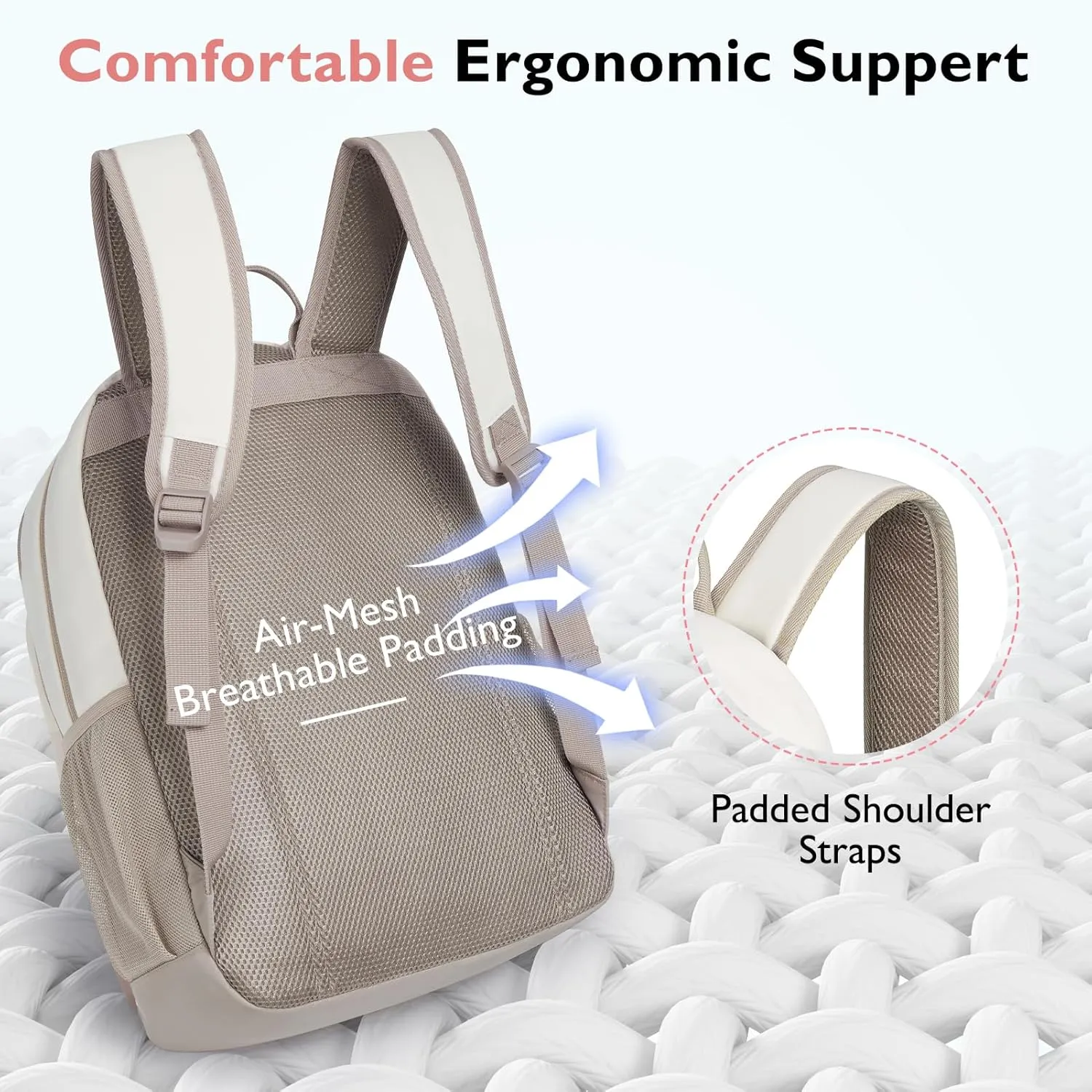 mommore School Backpack 3 Large Compartments Work Bookbag Water Resistant Lightweight Backpacks Casual Travel Backpack