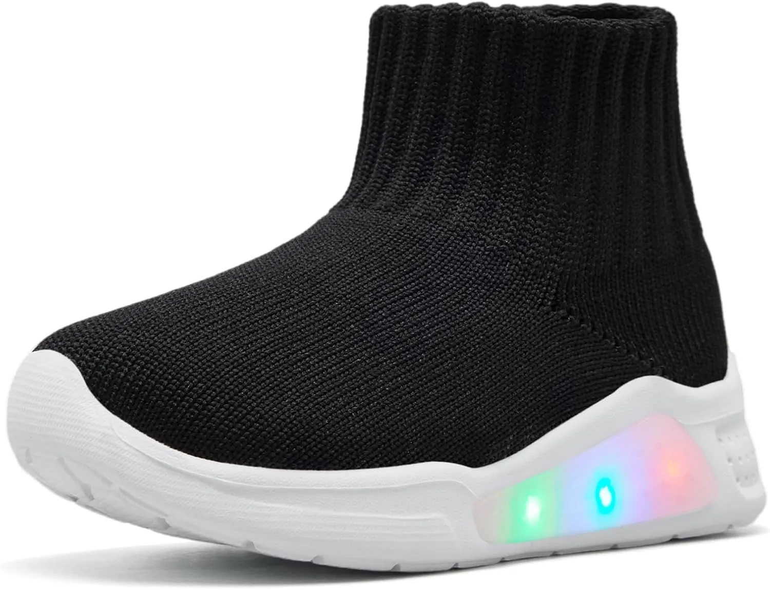 MORENDL Toddler Light Up Walking Shoes Baby Non-Slip Sock Shoes Toddler Slip On Sneakers Boys & Girls