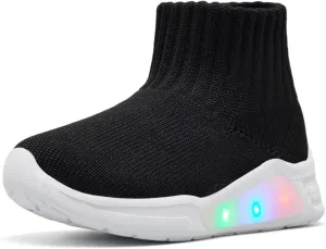 MORENDL Toddler Light Up Walking Shoes Baby Non-Slip Sock Shoes Toddler Slip On Sneakers Boys & Girls