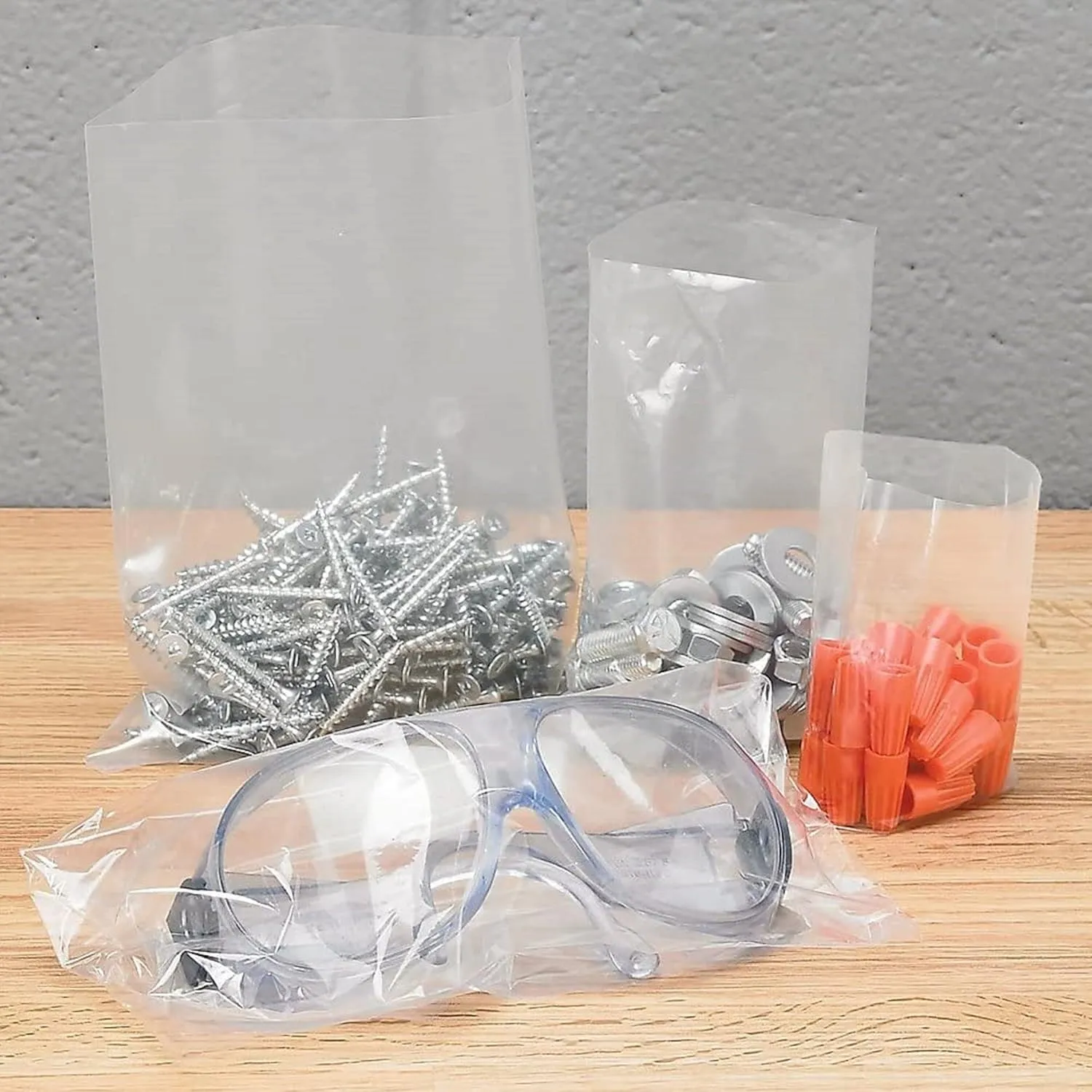 Multiple Sizes Clear Flat Poly Bags, 1.5Mil 12" X 30" & 100 Bags | Low-Density Polyethylene (LDPE), Flat Open Top Plastic Packaging Packing | Flexible and Durable Plastic Bags
