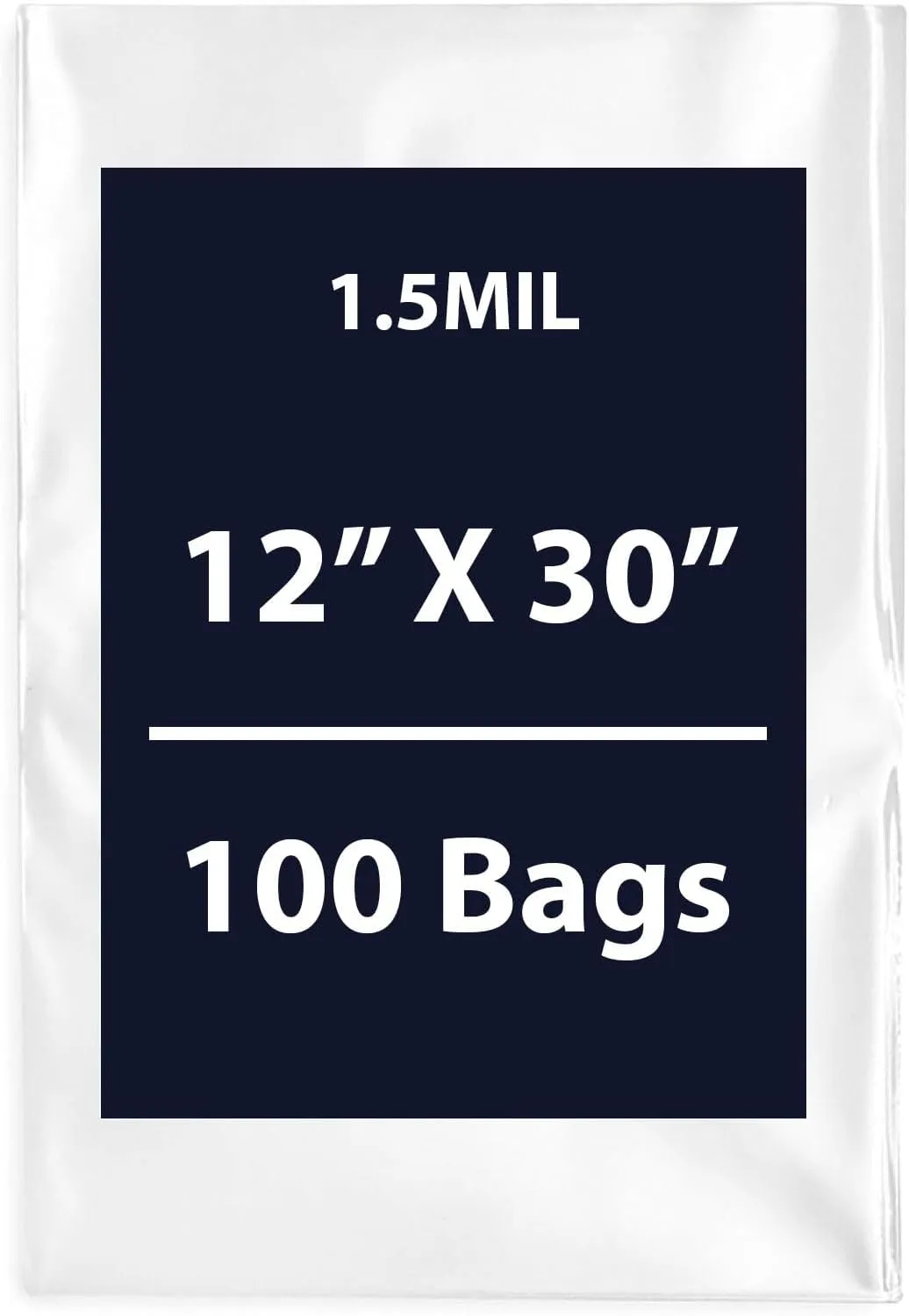 Multiple Sizes Clear Flat Poly Bags, 1.5Mil 12" X 30" & 100 Bags | Low-Density Polyethylene (LDPE), Flat Open Top Plastic Packaging Packing | Flexible and Durable Plastic Bags
