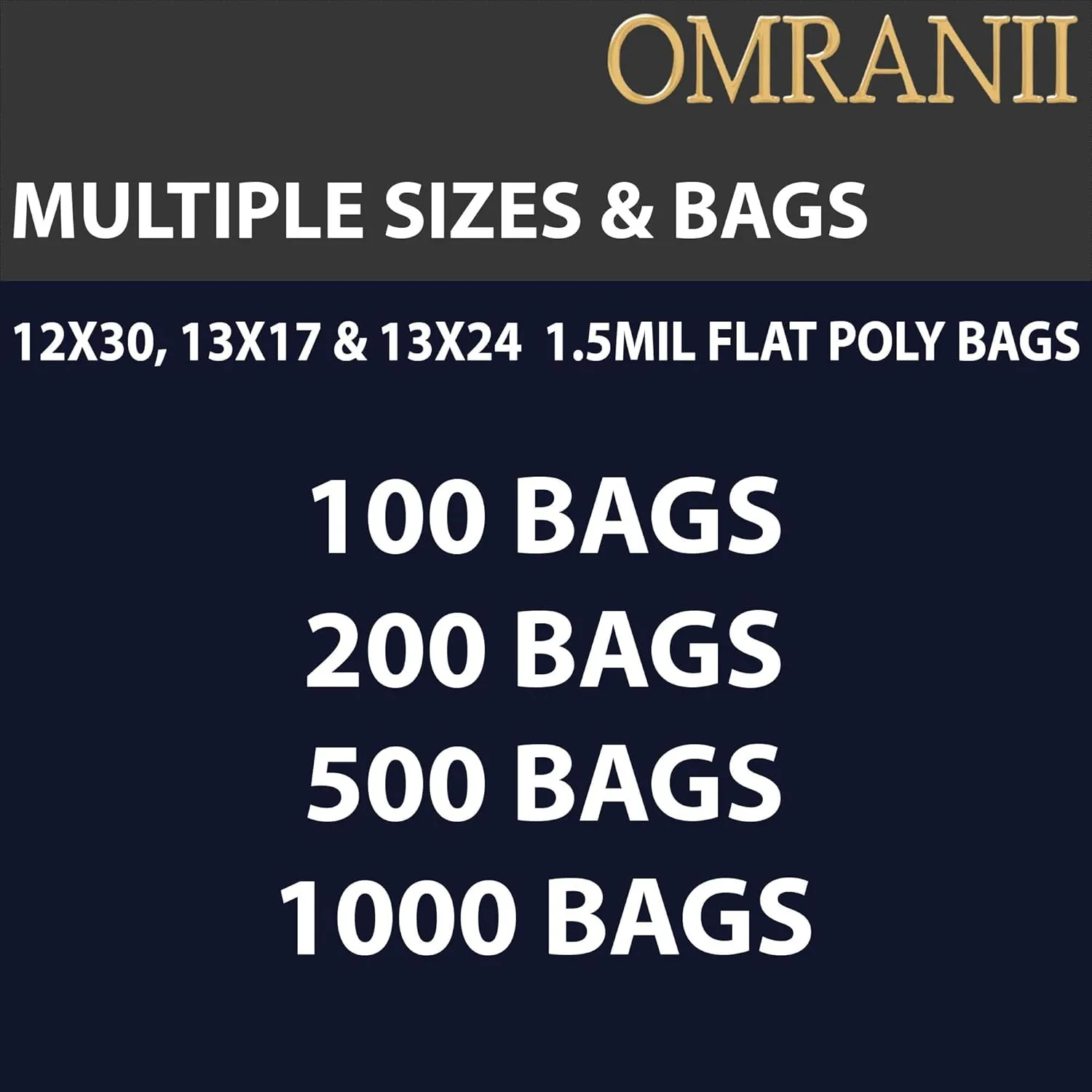 Multiple Sizes Clear Flat Poly Bags, 1.5Mil 12" X 30" & 100 Bags | Low-Density Polyethylene (LDPE), Flat Open Top Plastic Packaging Packing | Flexible and Durable Plastic Bags