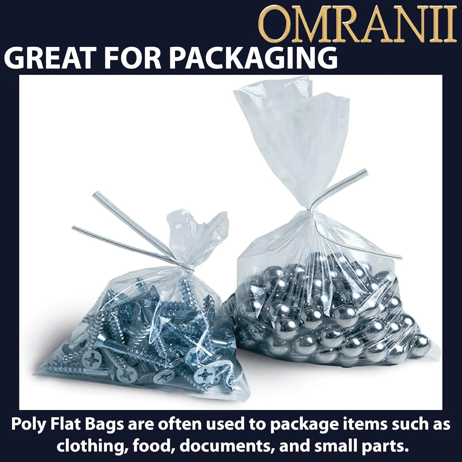 Multiple Sizes Clear Flat Poly Bags, 2Mil 10" X 10" & 100 Bags | Low-Density Polyethylene (LDPE), Flat Open Top Plastic Packaging Packing | Flexible and Durable Plastic Bags