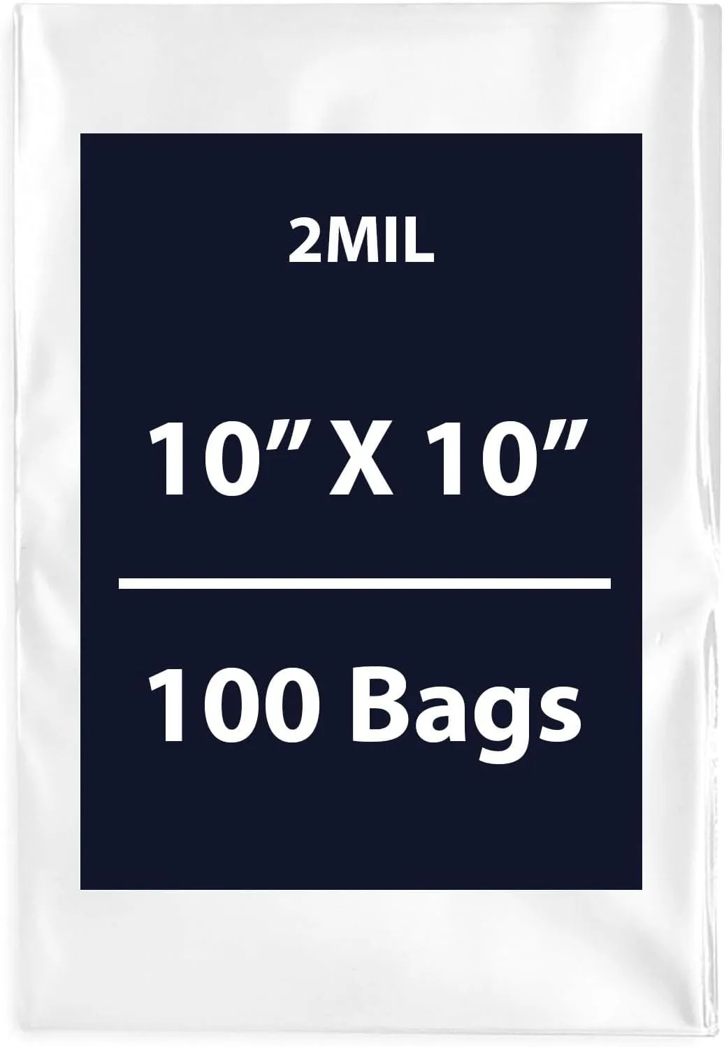 Multiple Sizes Clear Flat Poly Bags, 2Mil 10" X 10" & 100 Bags | Low-Density Polyethylene (LDPE), Flat Open Top Plastic Packaging Packing | Flexible and Durable Plastic Bags