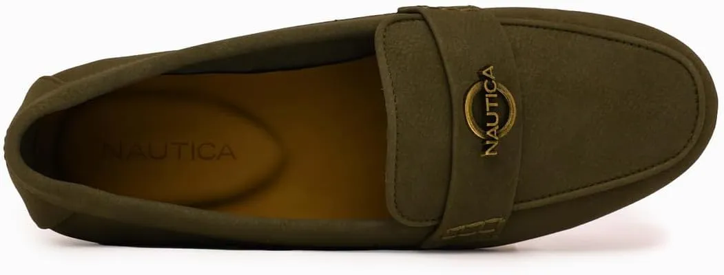 Nautica Woman Flat Loafers Designer Vegan Leather Penny Shoes Slip On - Soft, Durable and Flexible Luxury Resistant Feel Lightweight & Comfortable Memory Foam Everyday Moccasins.