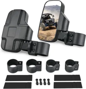 Nilight UTV Side Mirrors Offroad Rear View Mirror Universal Fits 1.6-2 inch Round Roll Cage Bar for RZR Ranger Maverick X3 Commander Pioneer Mule Teryx Yxz 1000 Rhino Krx Talon