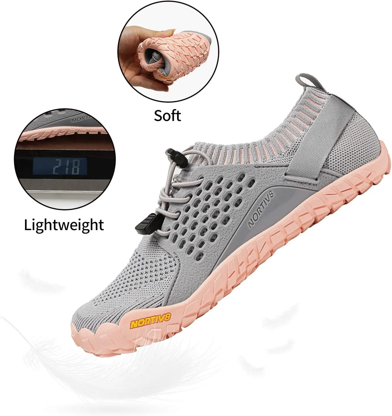 NORTIV 8 Women's Quick Dry Water Shoes Barefoot Sports Aqua Beach Pool Swim Shoes TREKLADY