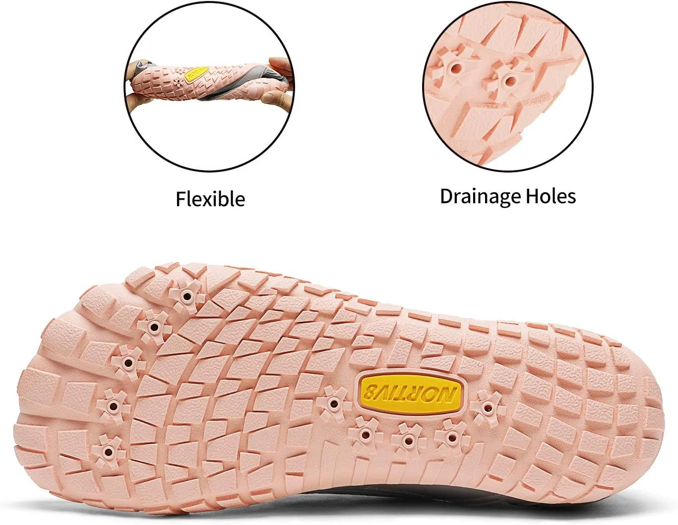 NORTIV 8 Women's Quick Dry Water Shoes Barefoot Sports Aqua Beach Pool Swim Shoes TREKLADY