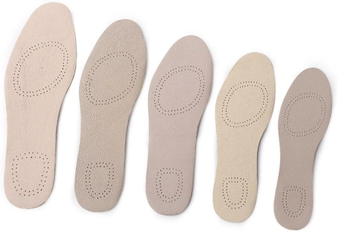 Odor Dry Sports Shoe Pads Breathable Leather Insoles White Size 37/38 Cowhide Leather