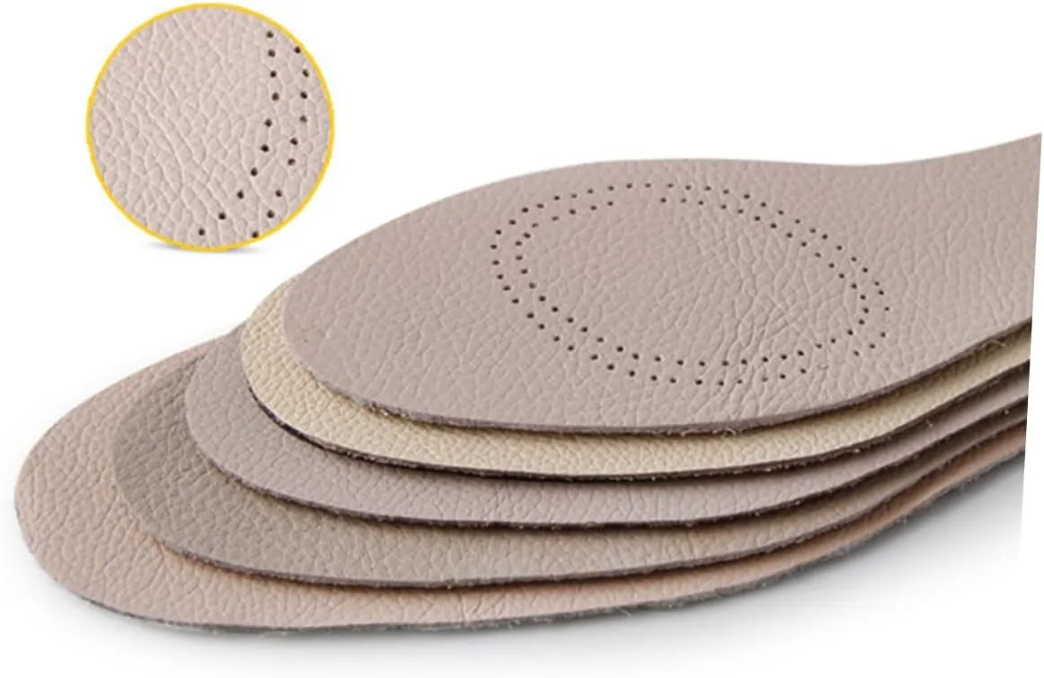Odor Dry Sports Shoe Pads Breathable Leather Insoles White Size 37/38 Cowhide Leather