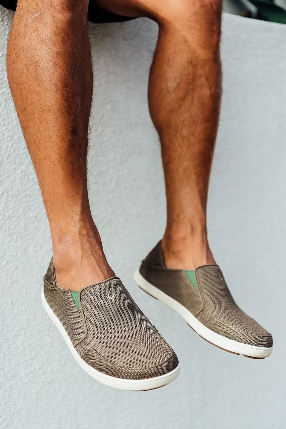 OLUKAI Nohea Mesh Men's Slip On Sneakers, Lightweight & Breathable Shoes for Everyday Wear, All-Weather & Enhanced Traction